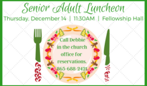 Senior Adult Luncheon in the Fellowship Hall of Central Baptist Church Fountain City