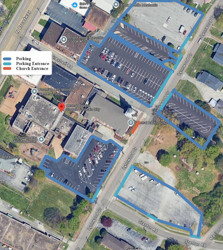 Church Parking Map Knoxville